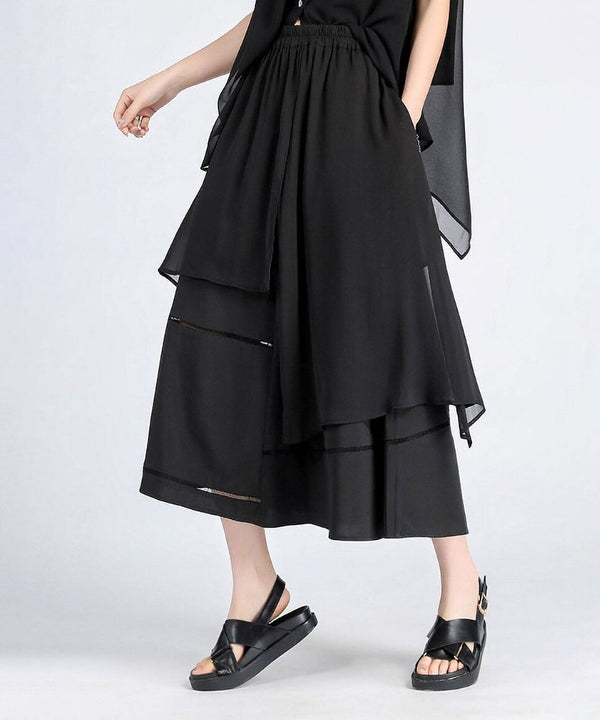 Layered Asymmetric Midi Skirt
